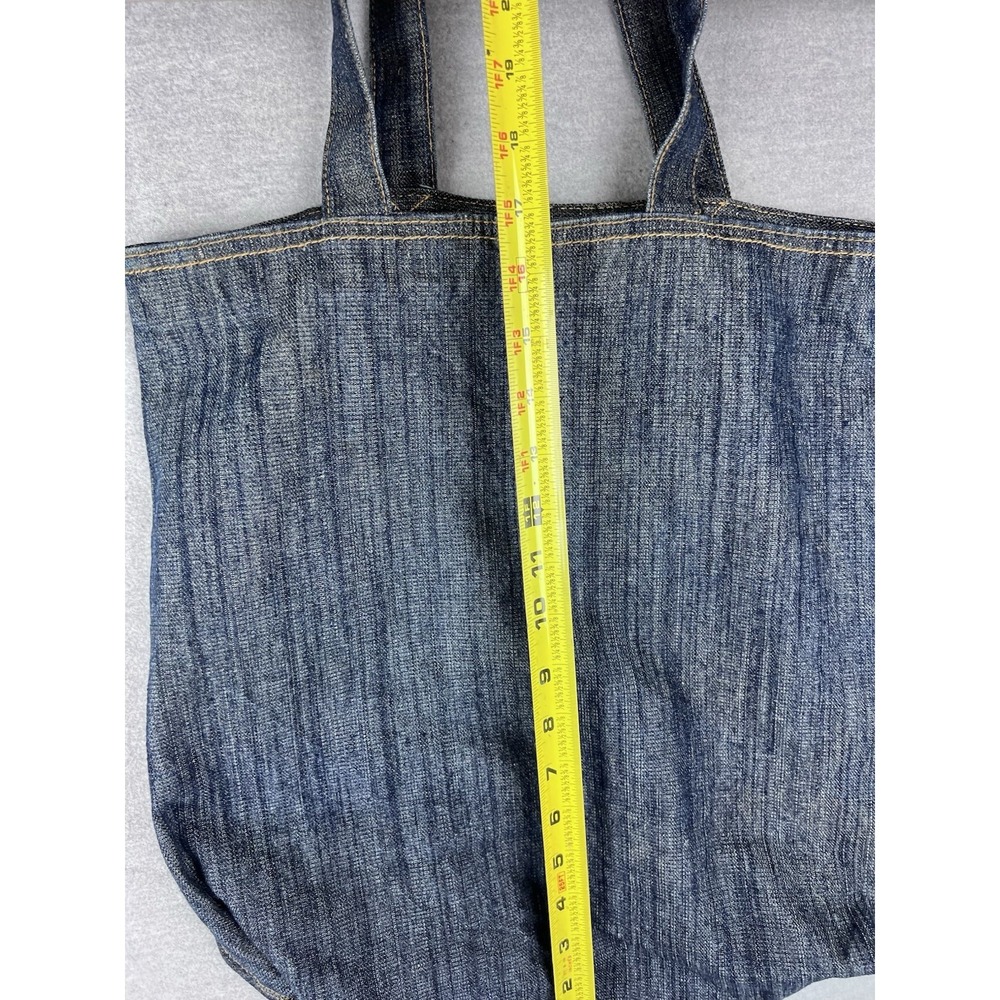 Unbranded Selvedge Denim Tote Bag Indigo Blue Heavyweight Cotton Work Bag Pocket - Picture 3 of 5